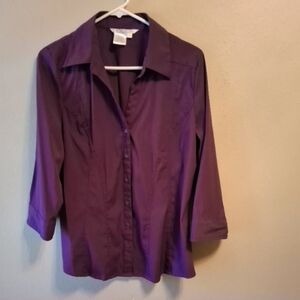 Como Vintage Deep Purple Button-Down Shirt
